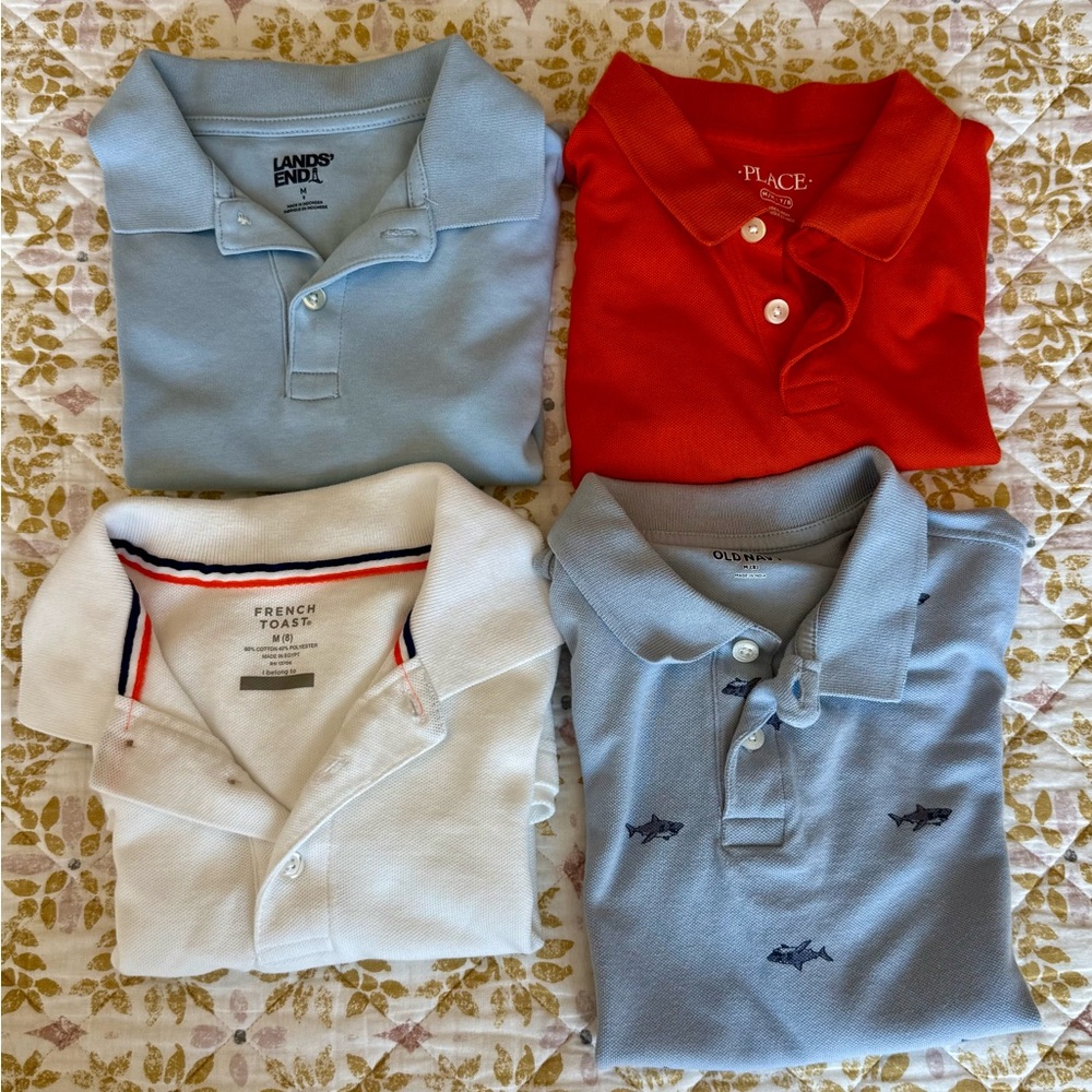 Kids Polo Shirt Set - Blue, Red, White